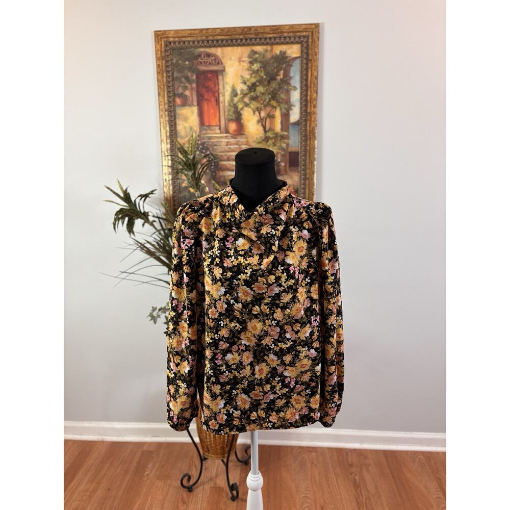 Pleioneβ Women Blouse M Retro Cottagecore Long sleeve High Keyhole Neck Boho